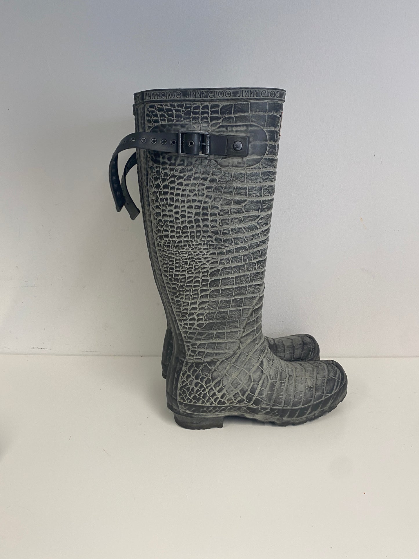 Jimmy Choo x Hunter grey Wellington boots size 3