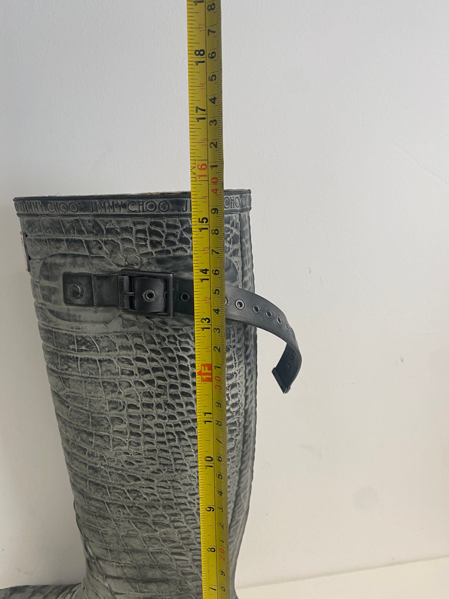 Jimmy Choo x Hunter grey Wellington boots size 3