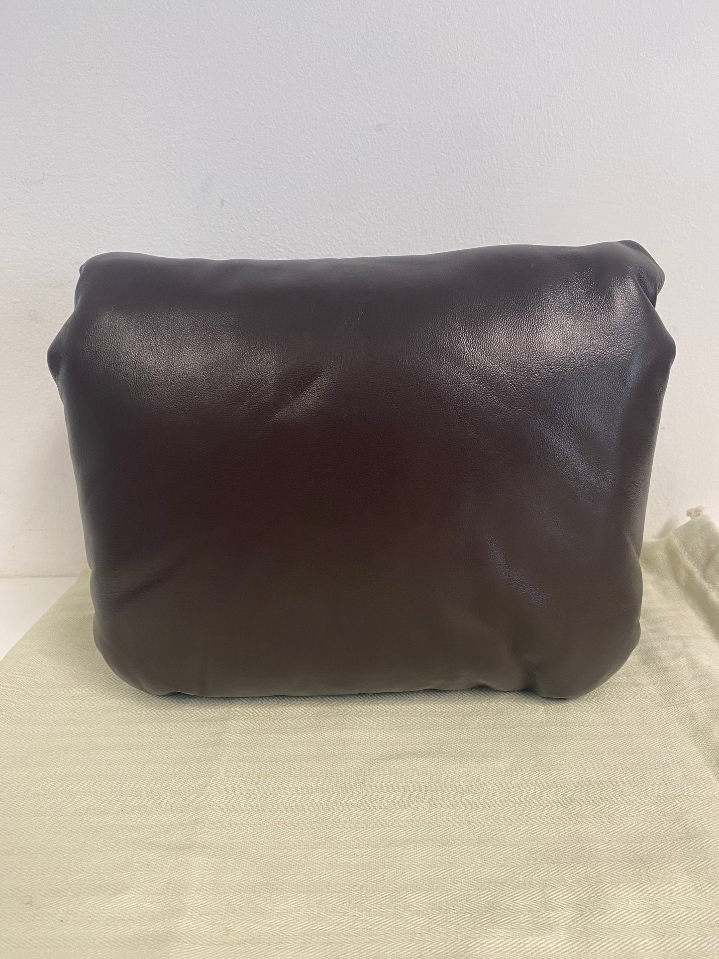 LOEWE Lambskin Goya Puffer Bag in Dark Chocolate.