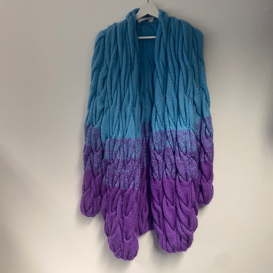 Lalo cardigans lilac blue chunky knit cardigan size small oversized