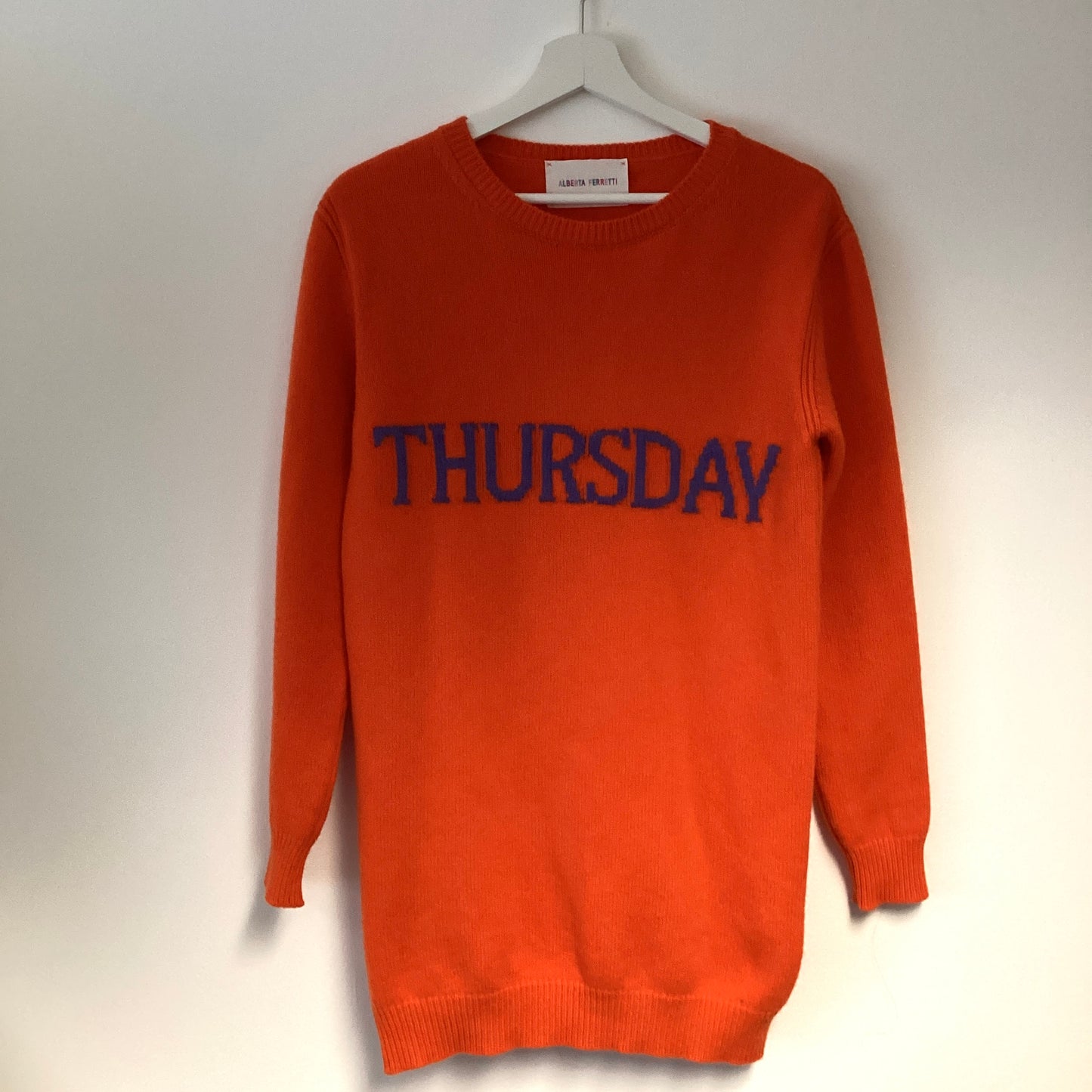 ALBERTA FERRETI ORANGE THURSDAY JUMPER CASHMERE WOOL MIX - SIZE 6