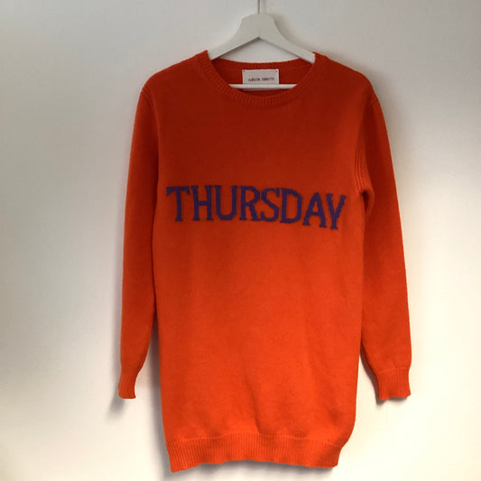 ALBERTA FERRETI ORANGE THURSDAY JUMPER CASHMERE WOOL MIX - SIZE 6