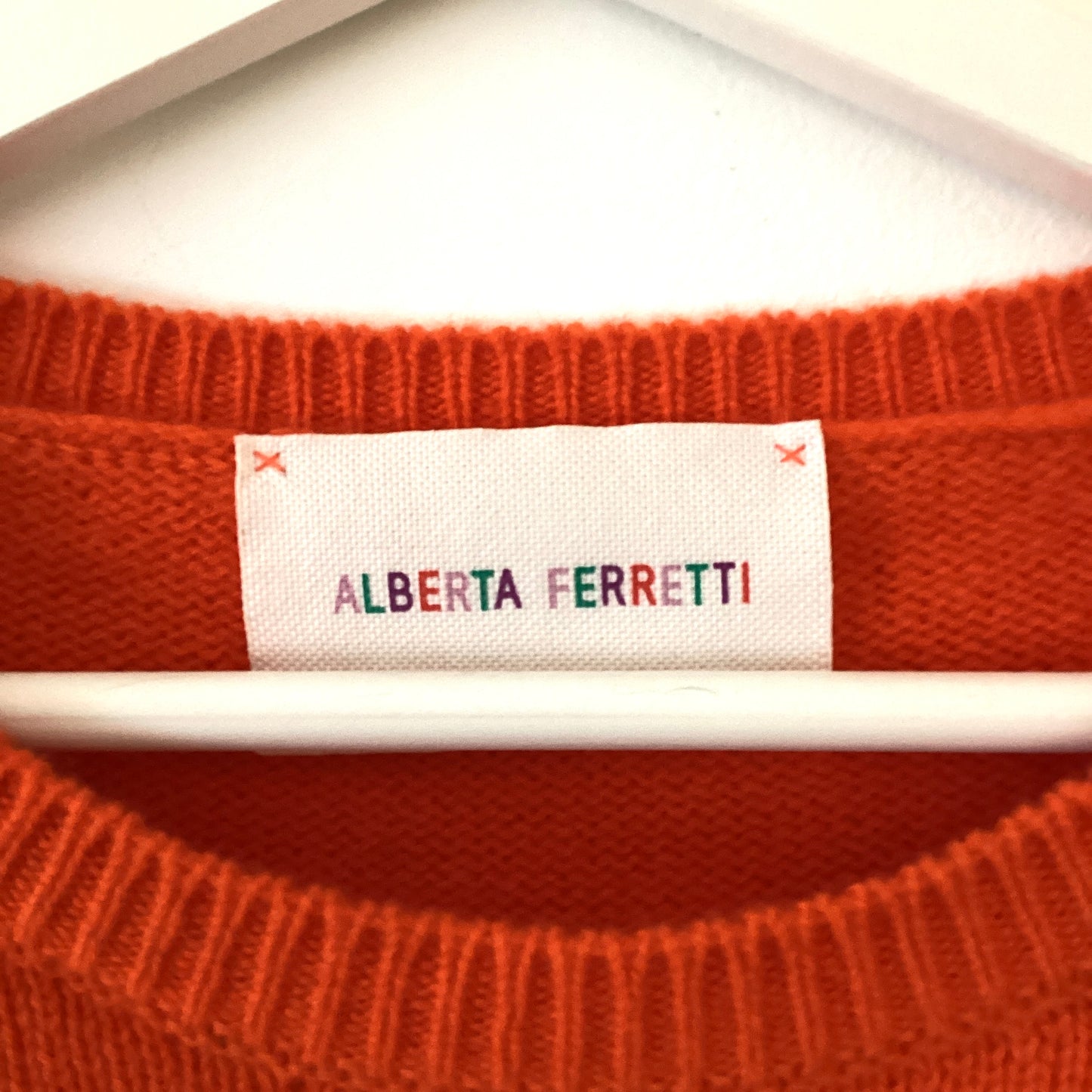 ALBERTA FERRETI ORANGE THURSDAY JUMPER CASHMERE WOOL MIX - SIZE 6