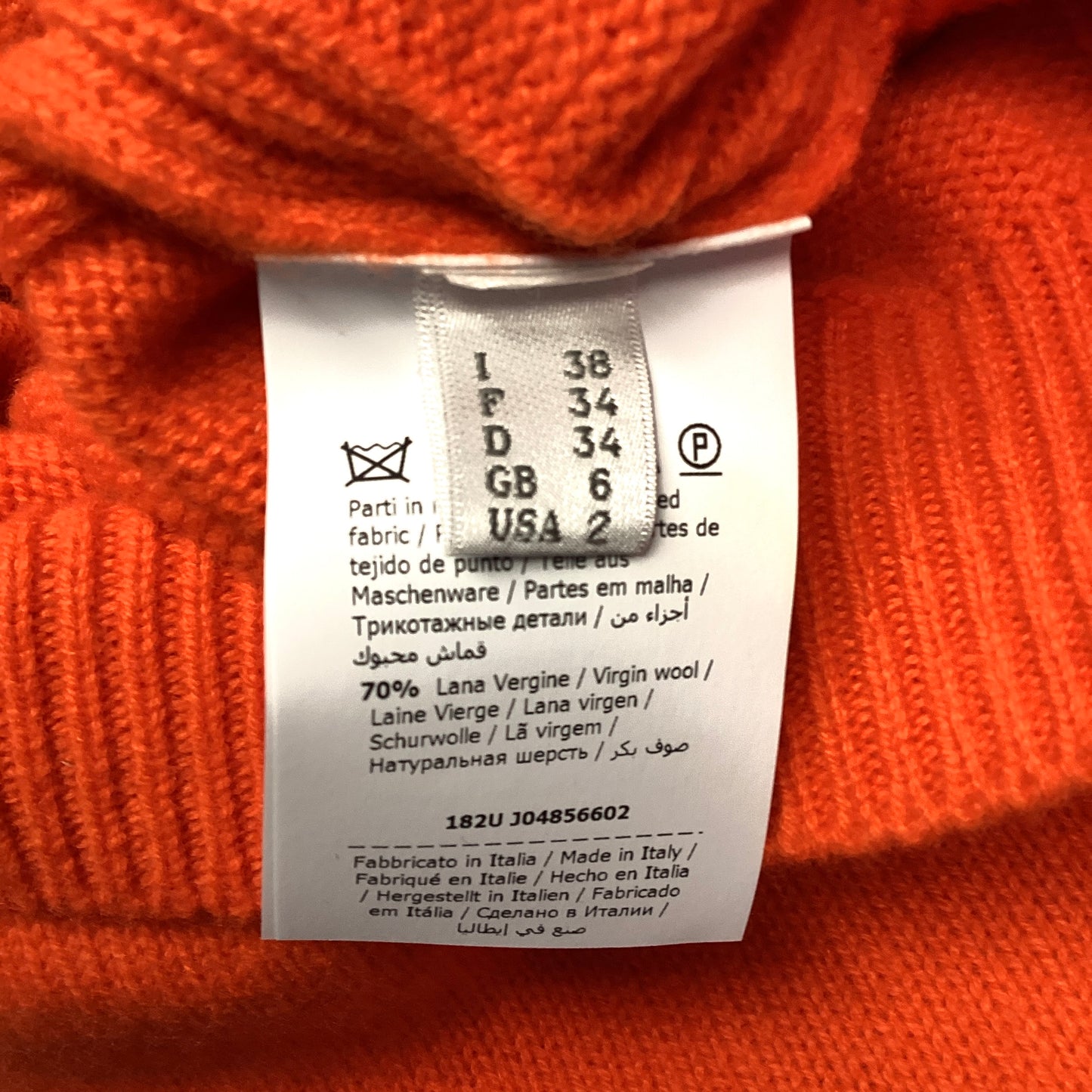 ALBERTA FERRETI ORANGE THURSDAY JUMPER CASHMERE WOOL MIX - SIZE 6