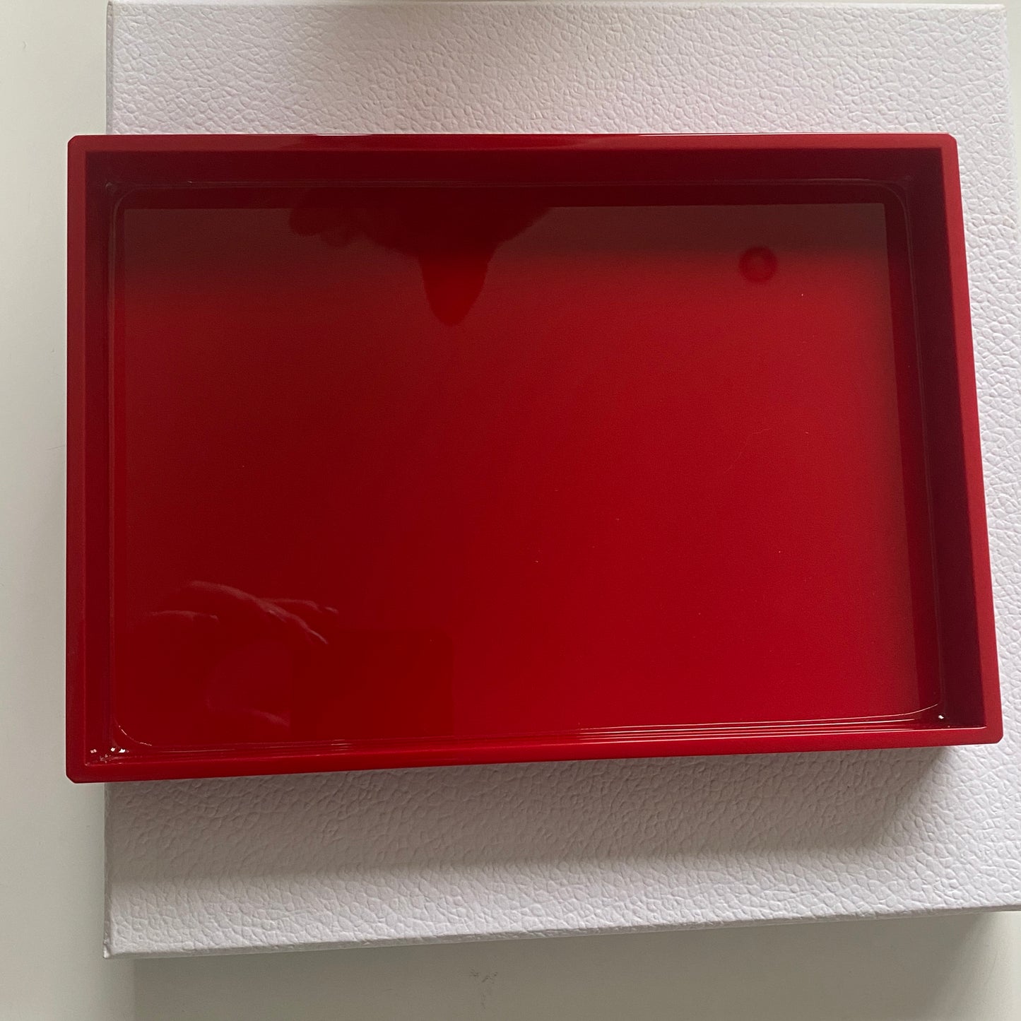 DIOR RED RESIN TRINKET TRAY  - BOXED