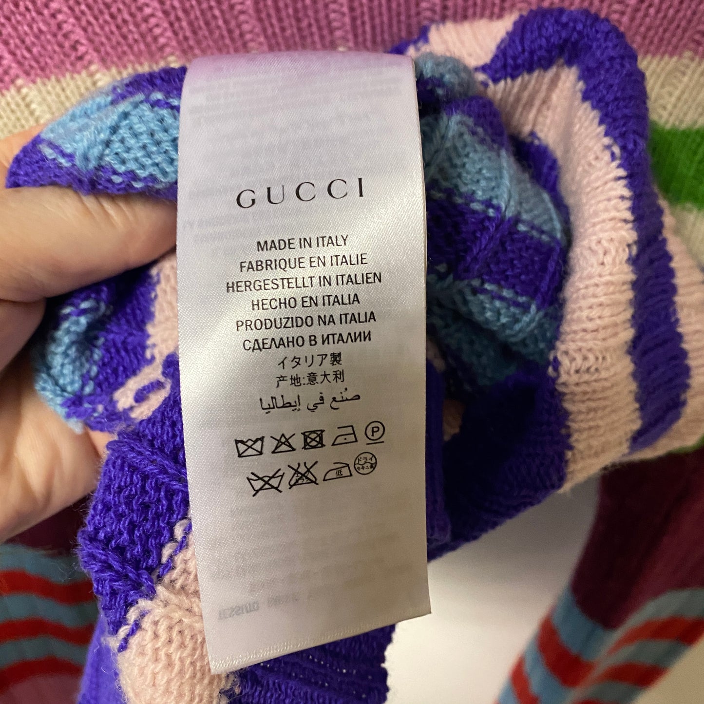 Gucci floral stripe knit jumper size xs