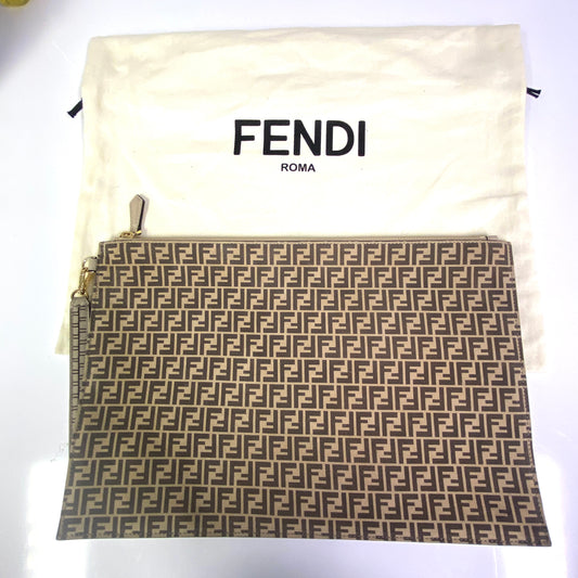 Fendi FF logo flat zip pouch