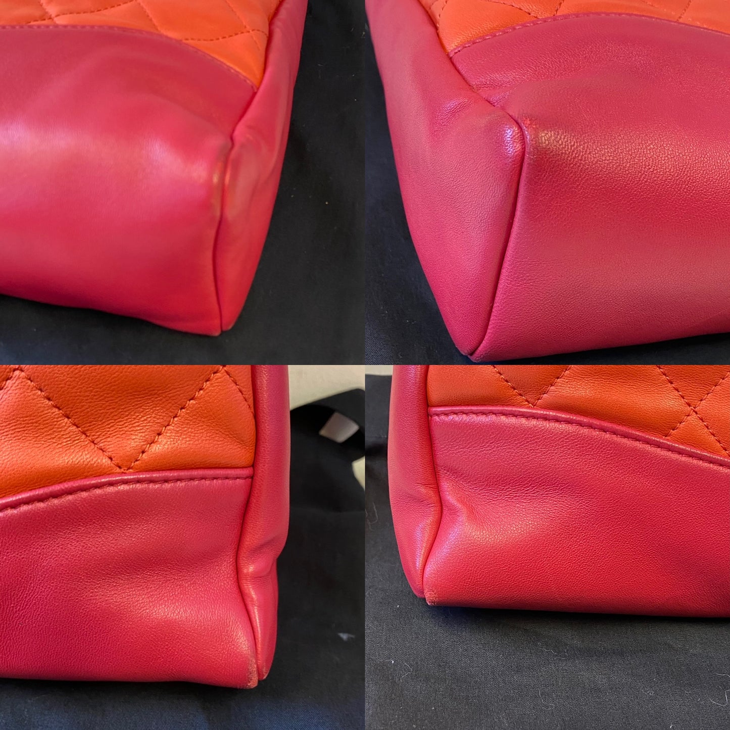 Chanel Orange & Pink Lambskin leather Chanel 31 Shopping Tote Bag