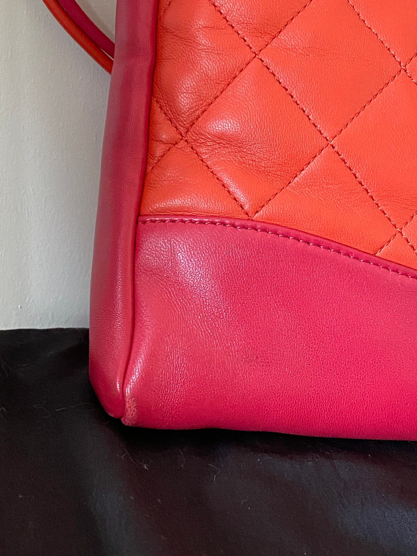 Chanel Orange & Pink Lambskin leather Chanel 31 Shopping Tote Bag