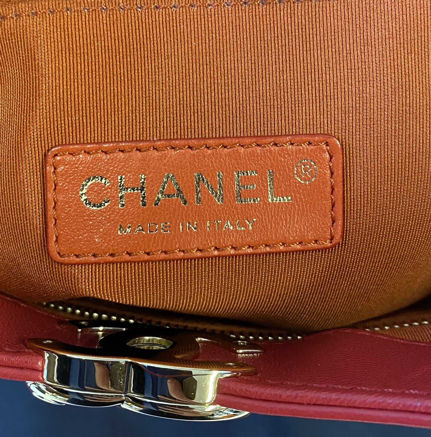 Chanel Orange & Pink Lambskin leather Chanel 31 Shopping Tote Bag