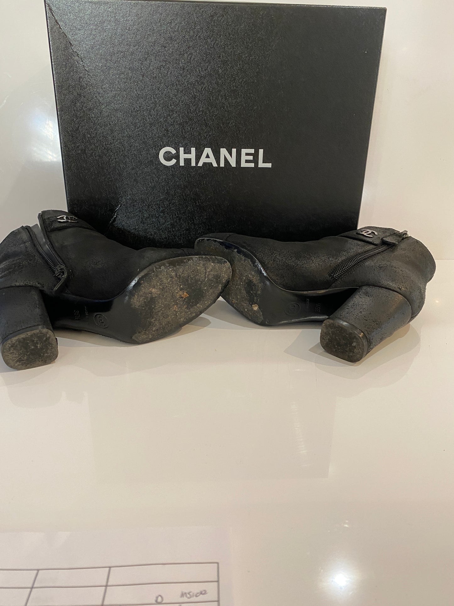 CHANEL BLACK CC ANKLE BOOTS - SIZE 35.5 / 2.5 UK BOXED