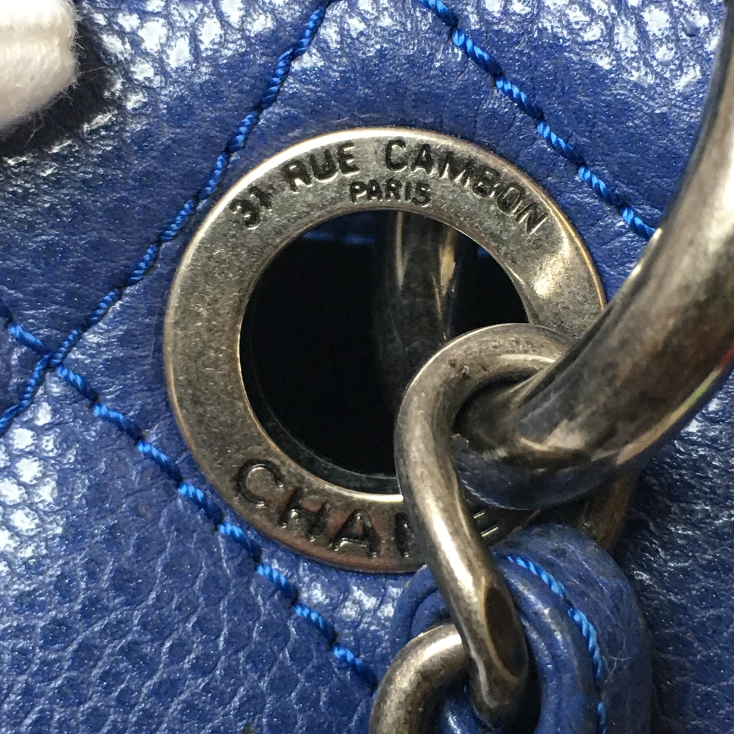 CHANEL BRIGHT BLUE CAVIAR LEATHER GST GRAND SHOPPING TOTE