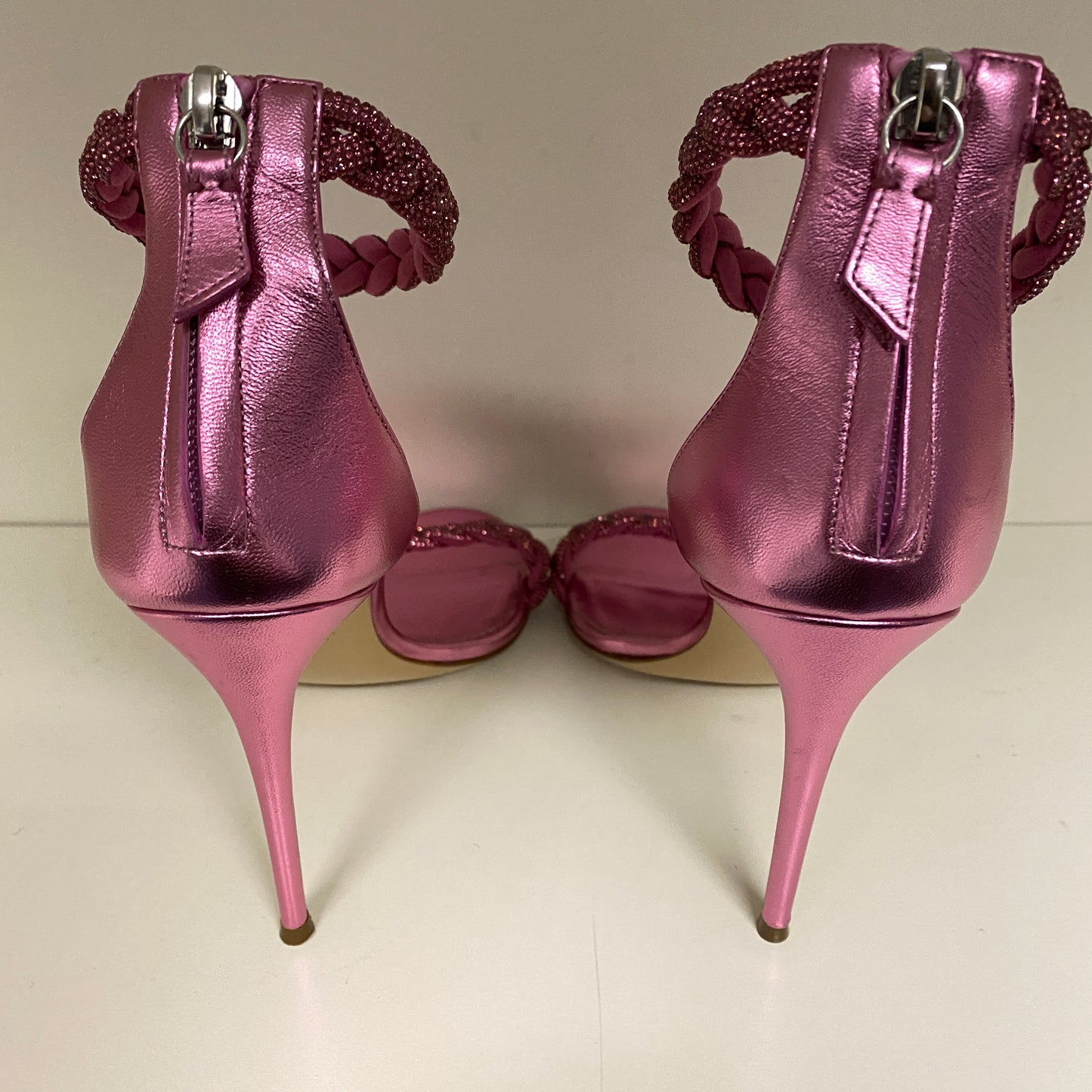 Casadei pink leather heels. Size 40